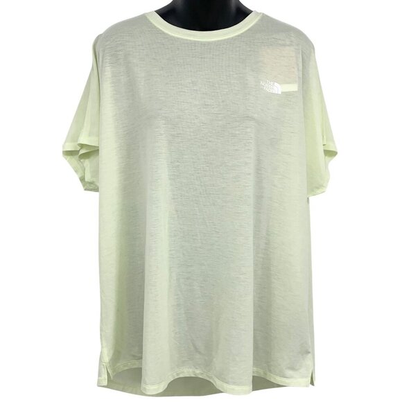 The North Face Womens Plus Size Top 2X Short Sleeve Tee Shirt Neon Yellow New - Picture 1 of 6